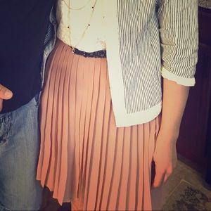 Lauren Conrad Neutral Pleated Skirt